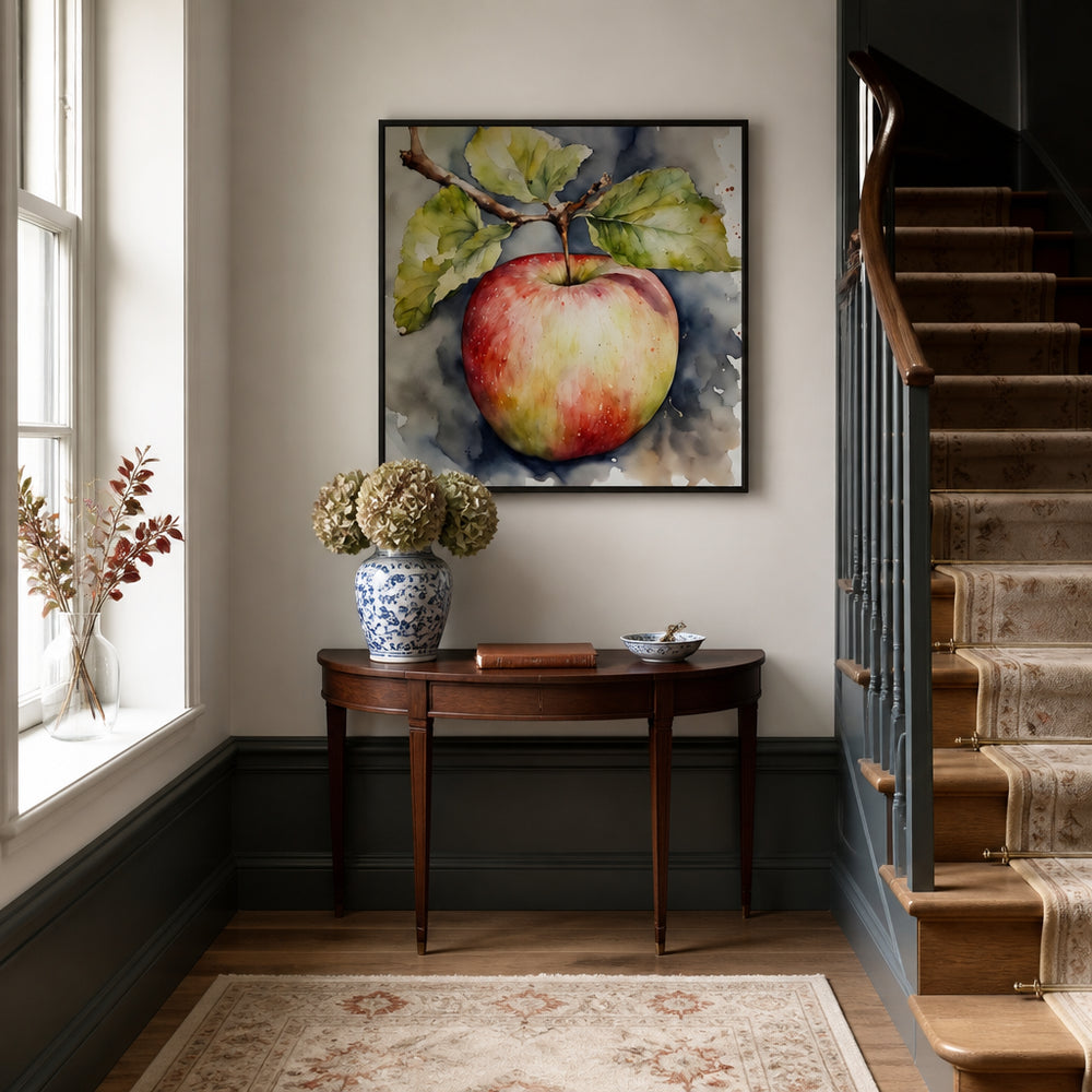 Room mockup featuring Apfel, Aquarell - watercolor painting Art Print By Ohkimiko