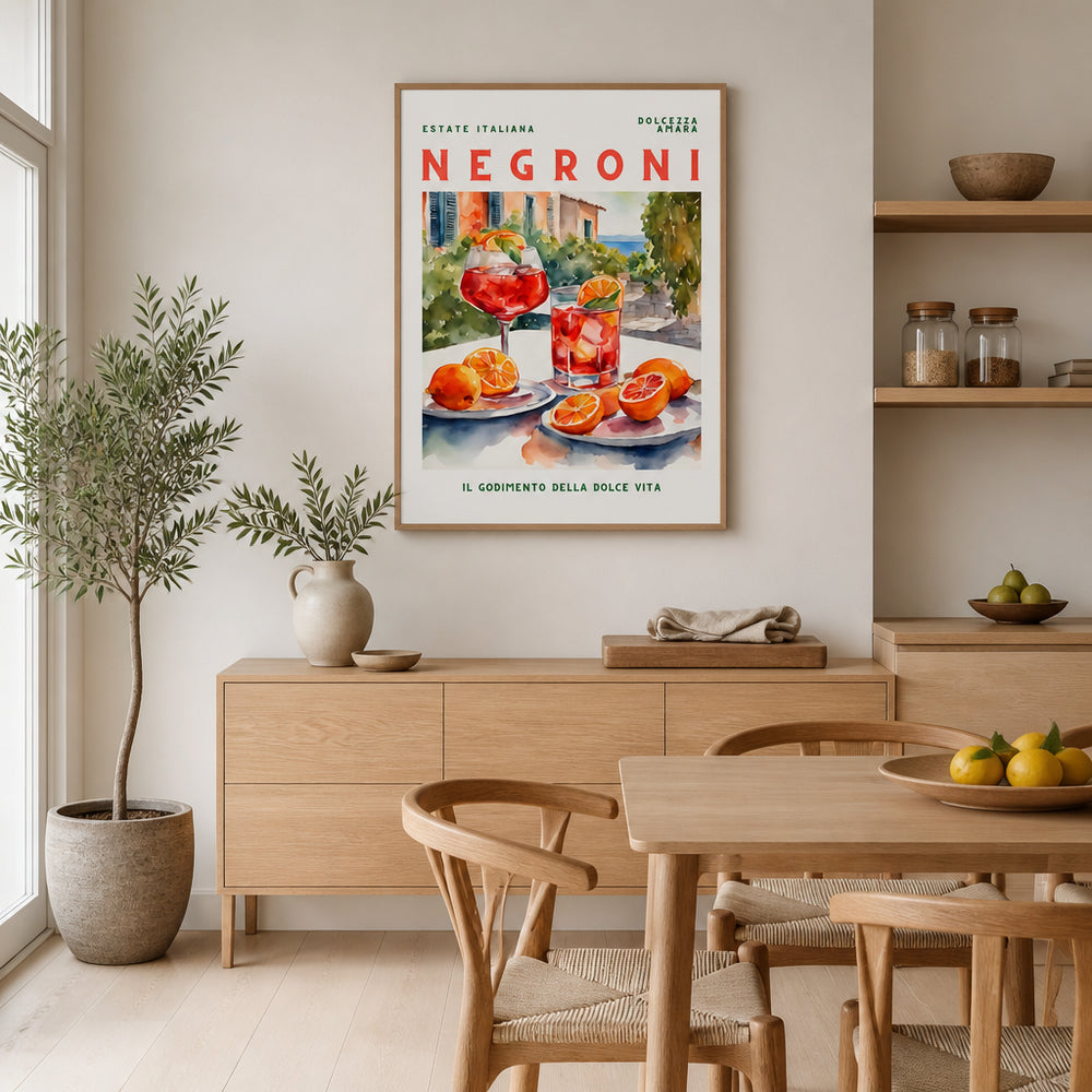 Room mockup featuring Negroni Art Print