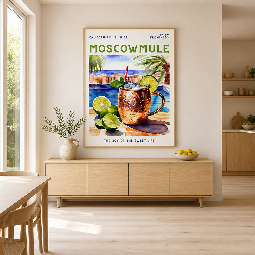 Room mockup featuring Moscow Mule Art Print