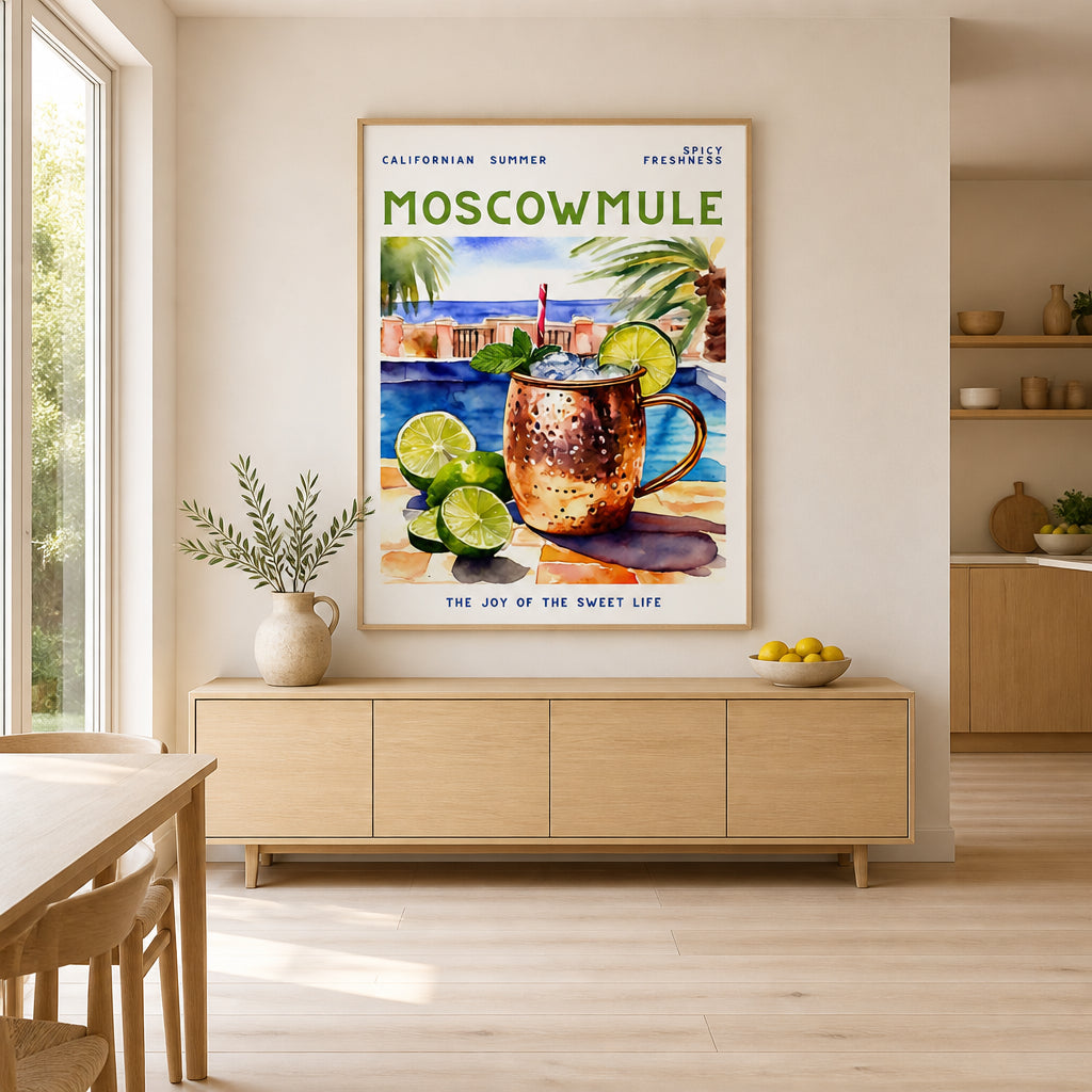 Room mockup featuring Moscow Mule Art Print