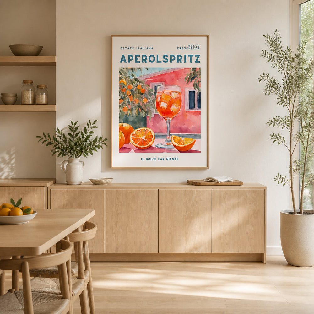Room mockup featuring Aperol Spritz Art Print