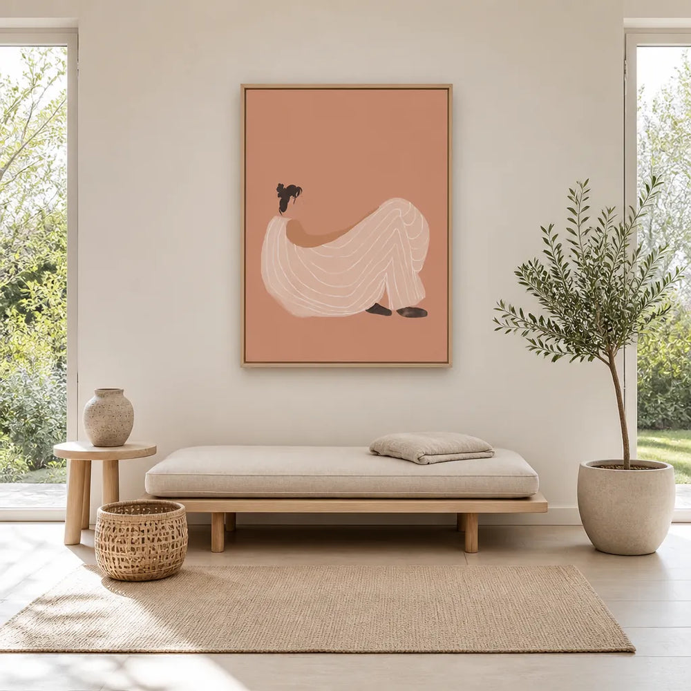 Room mockup featuring Basked Sun -  Art Print