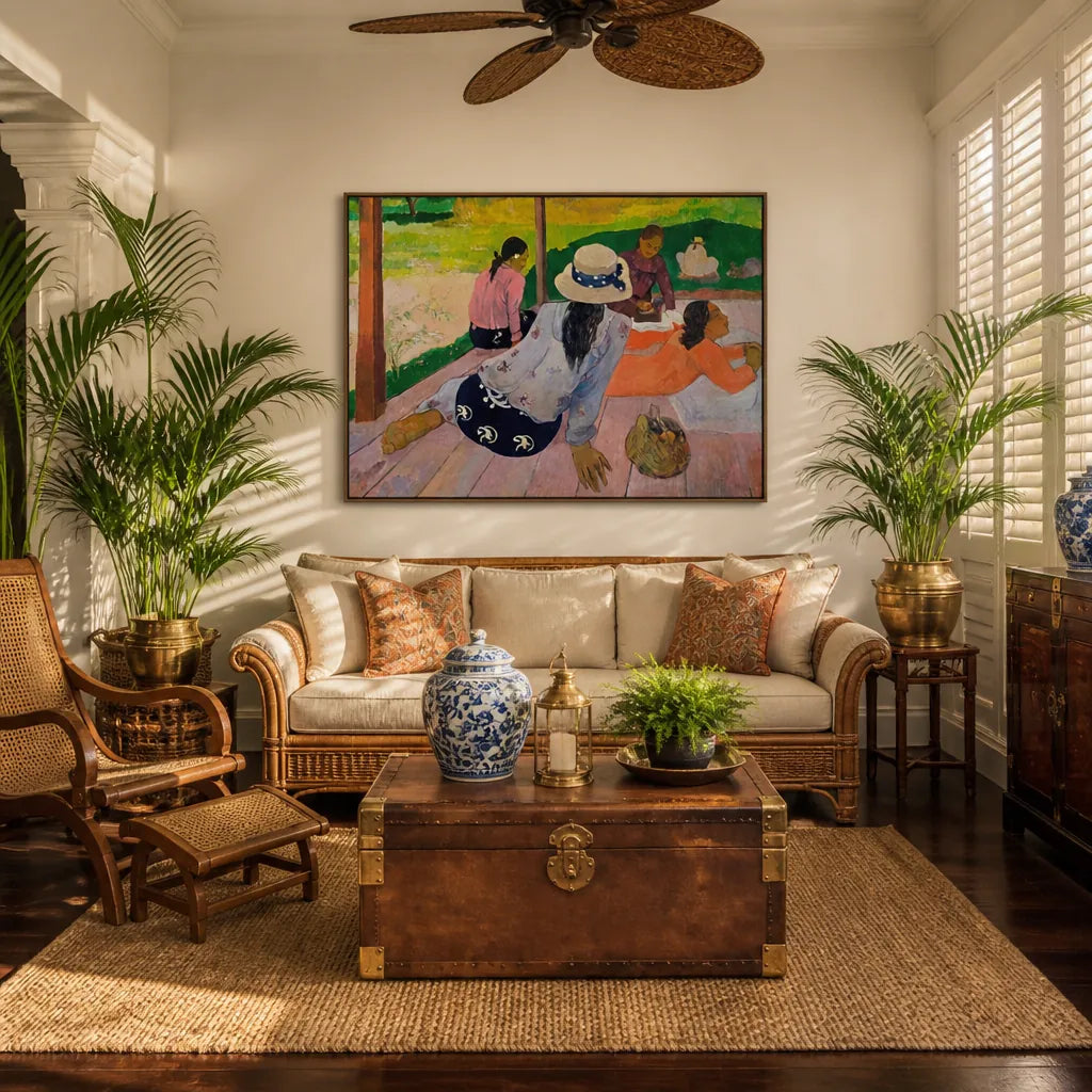 Room mockup featuring The Siesta by Paul Gauguin Art Print