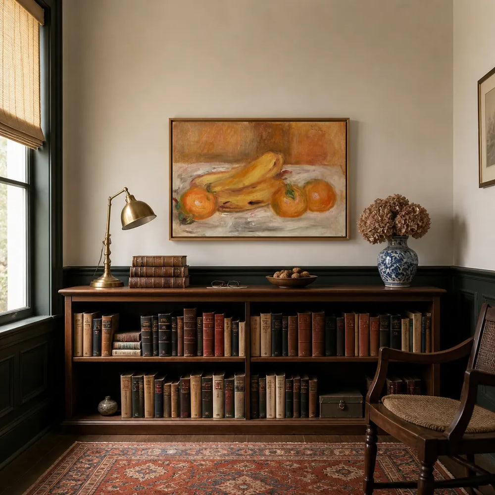 Room mockup featuring Oranges and Bananas by Renoir Art Print
