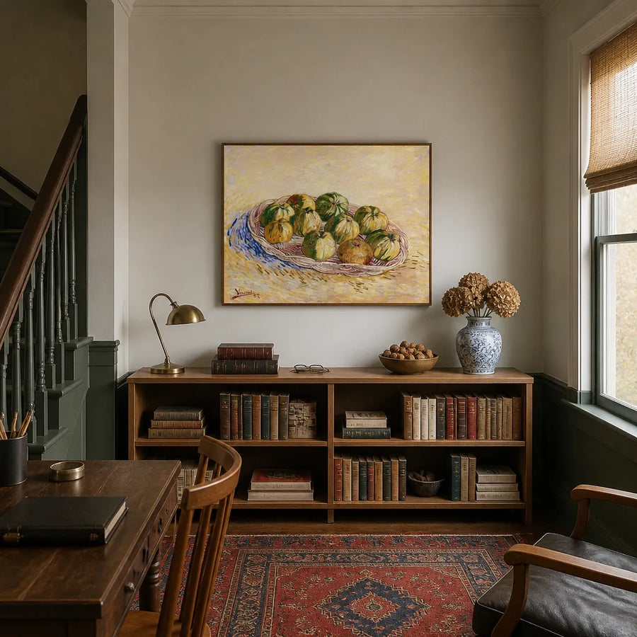 Basket of Apples by Vincent van Gogh Art Print in a room setting
