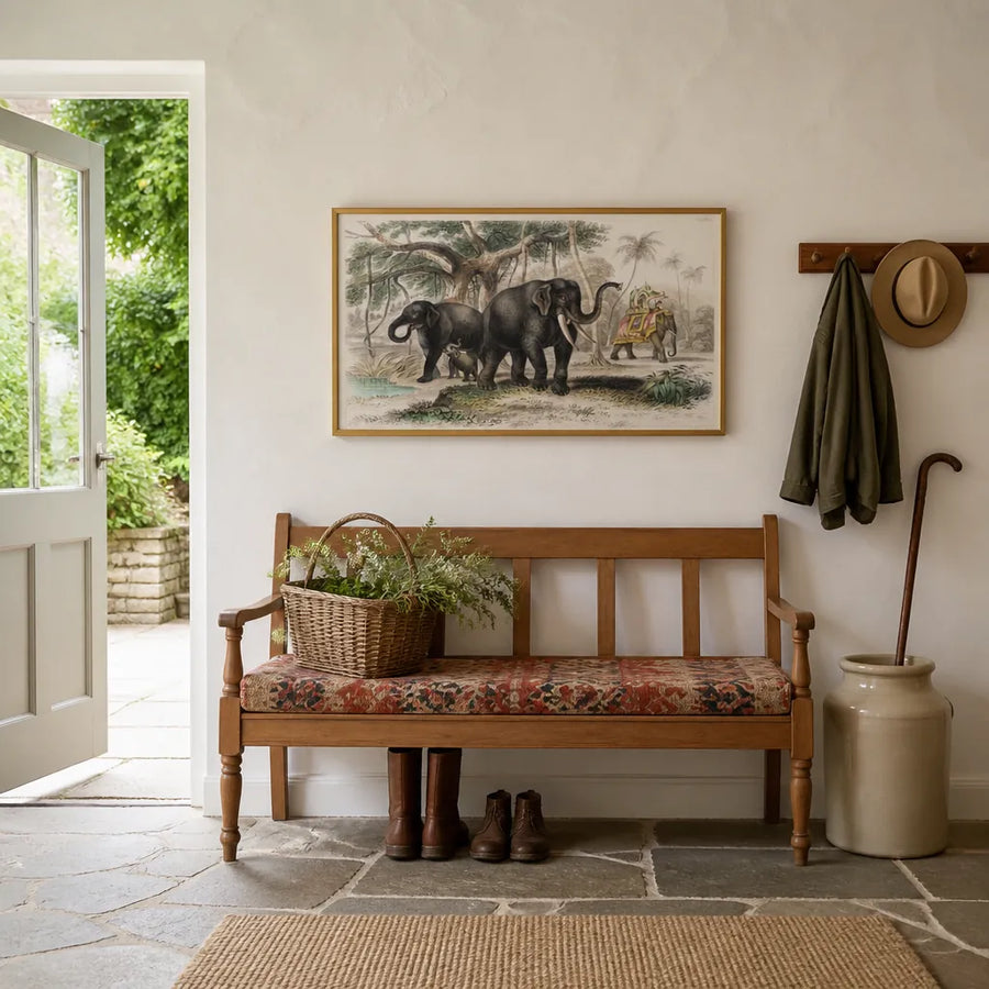 Asiatic Elephants by F. Howard Art Print in a room setting