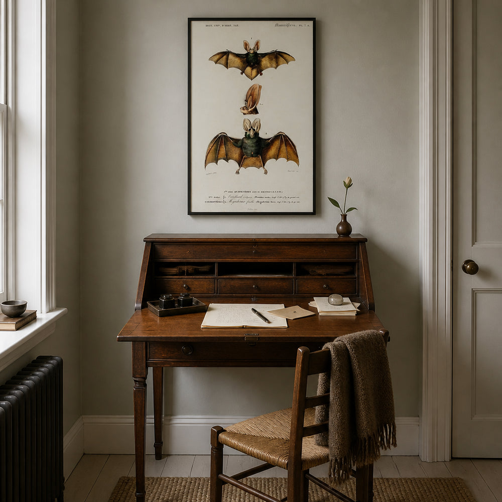 Room mockup featuring Plecotus by Charles Dessalines Art Print