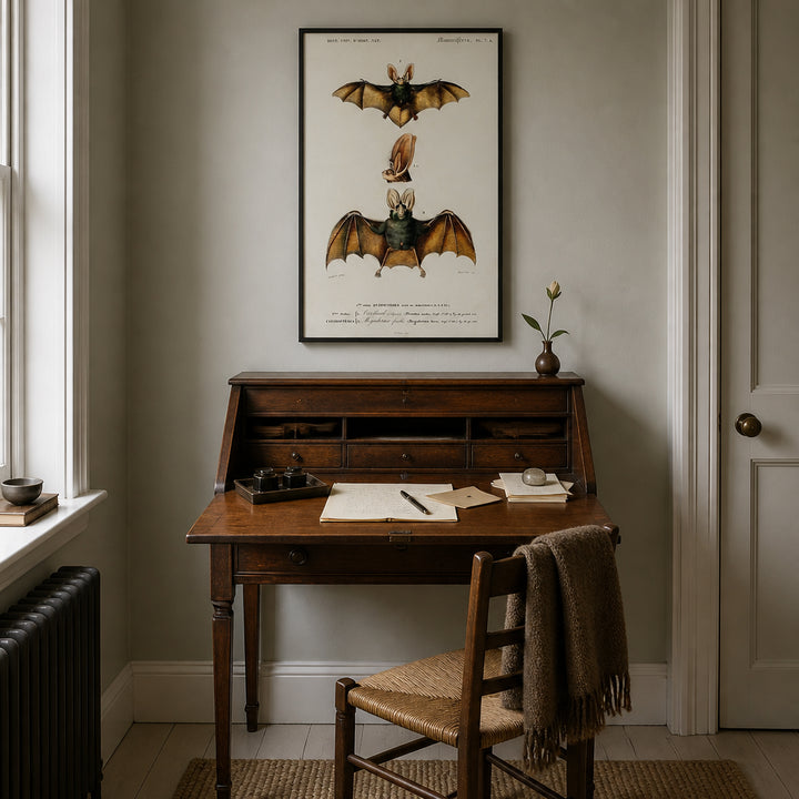 Room mockup featuring Plecotus by Charles Dessalines Art Print