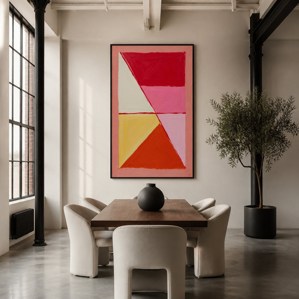 Room mockup featuring Geometric Colour Vibrant Shapes Art Print