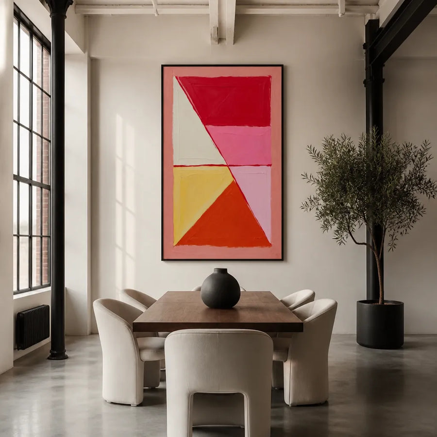 Geometric Colour Vibrant Shapes Art Print in a room setting
