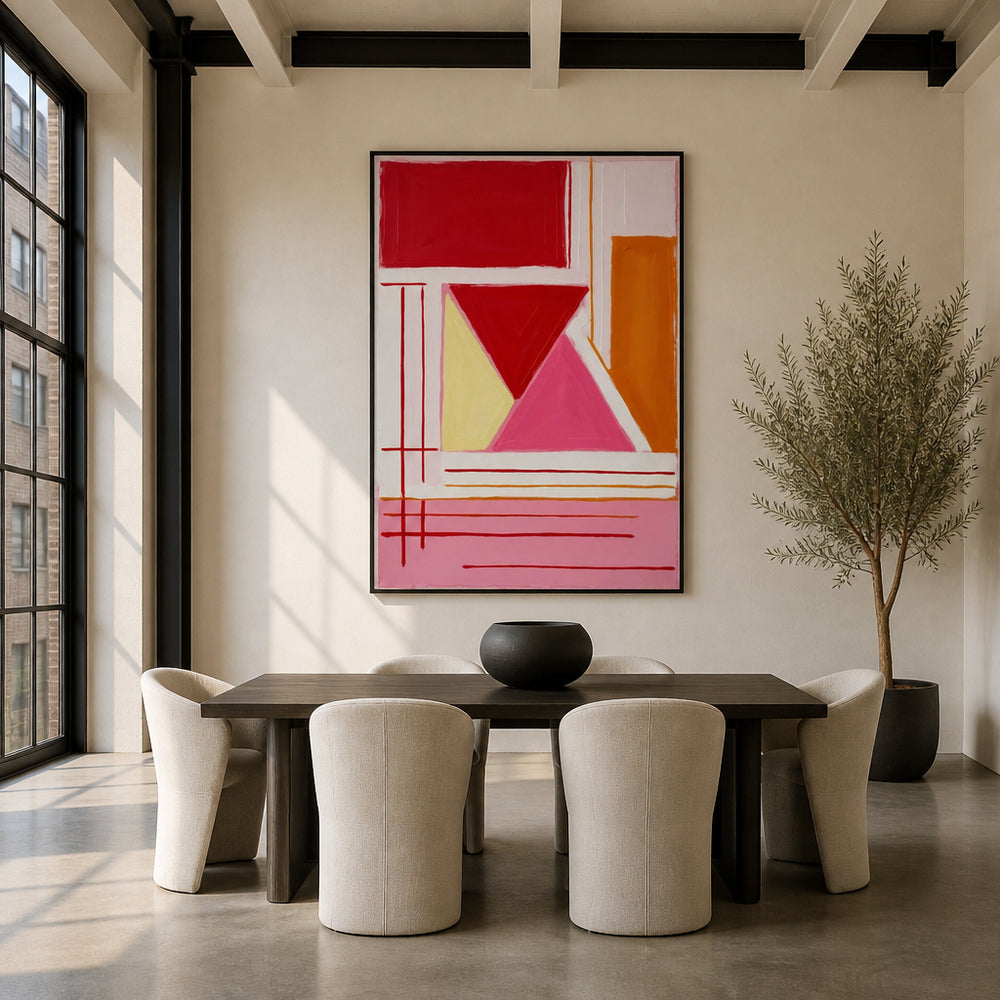 Room mockup featuring Modern Vibrant Form Art Print