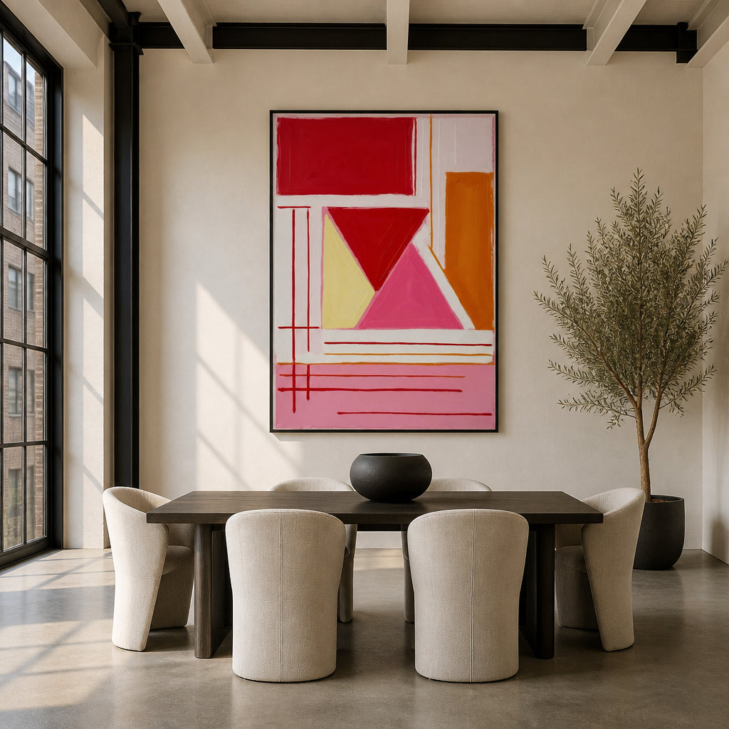 Room mockup featuring Modern Vibrant Form Art Print