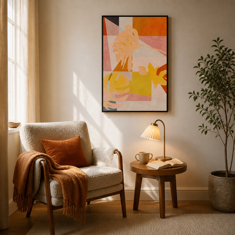 Room mockup featuring Organic Bauhaus Geometry Art Print