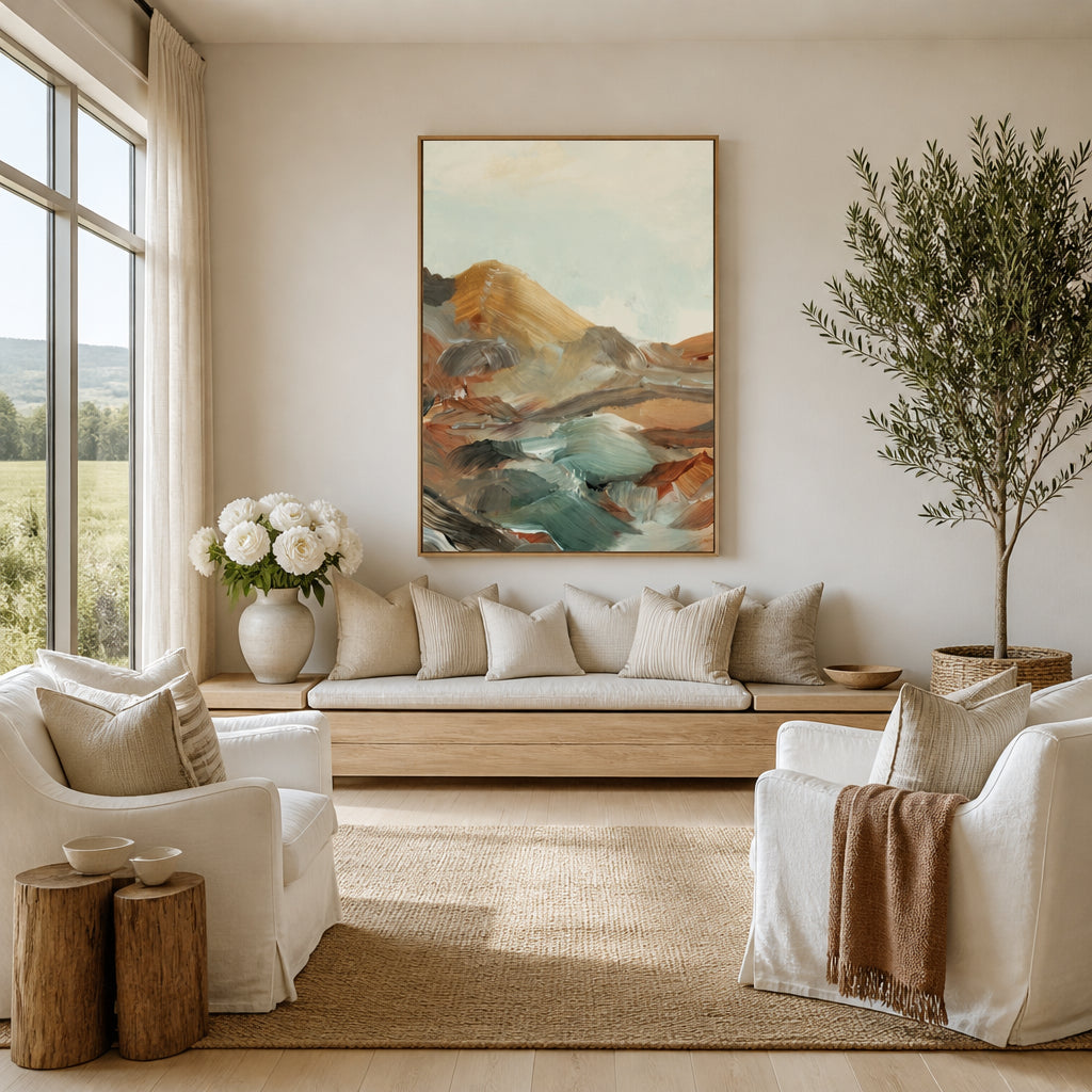 Room mockup featuring Rockpools 2 Art Print