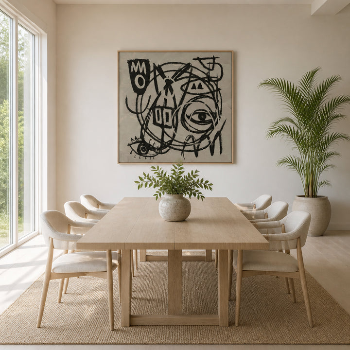Room mockup featuring Monochrome Tribal Vision Art Print