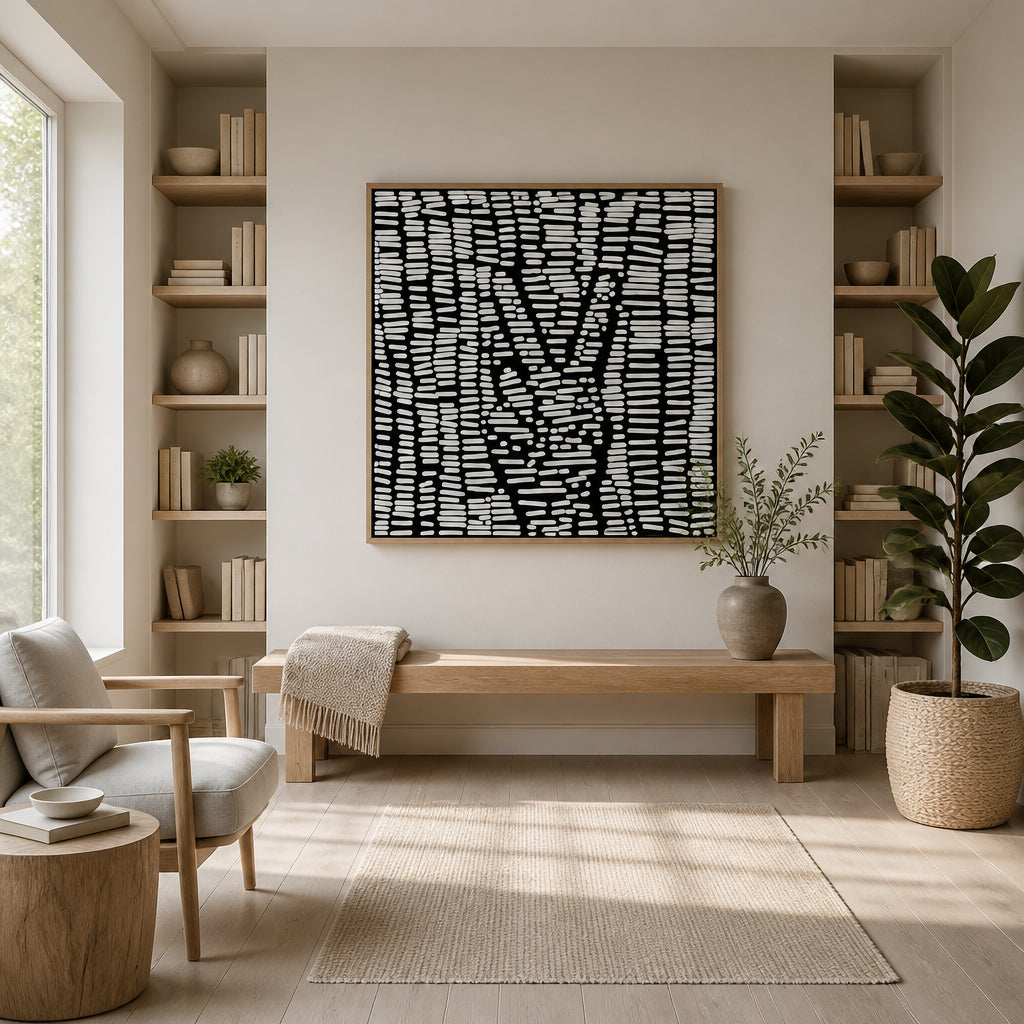 Room mockup featuring Monochrome Harmony Gesture Art Print