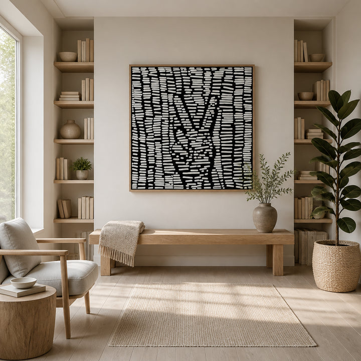 Room mockup featuring Monochrome Harmony Gesture Art Print