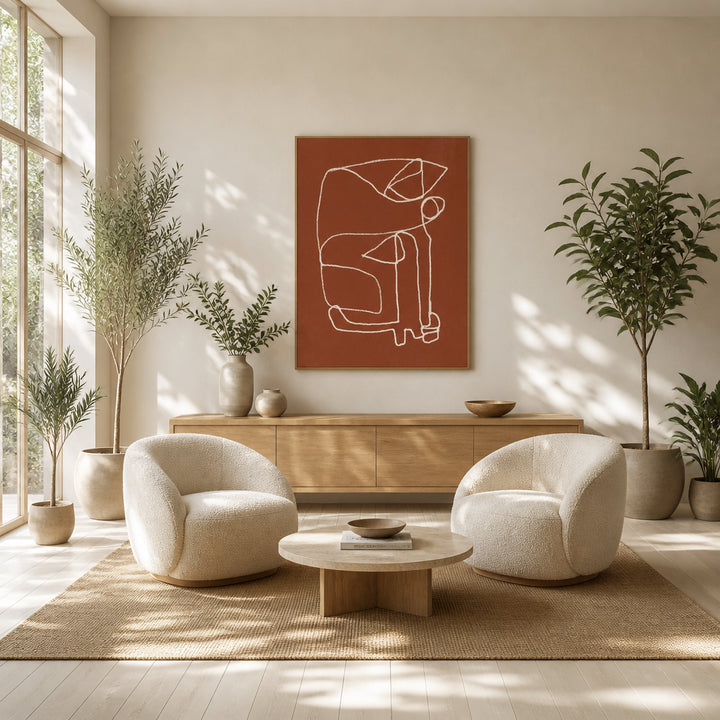 Room mockup featuring Terracotta Modern Elegance Art Print