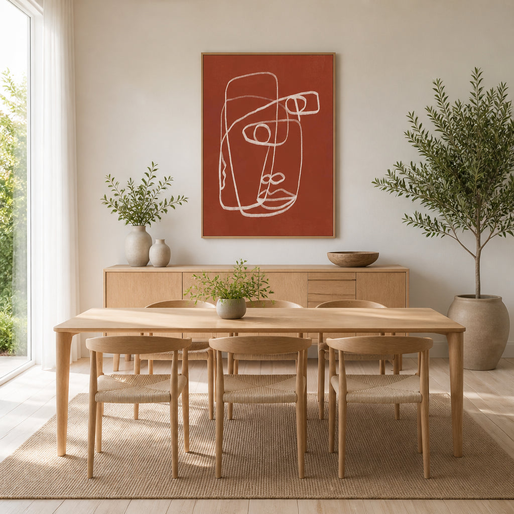 Room mockup featuring Terracotta Whisper Abstract Study Art Print