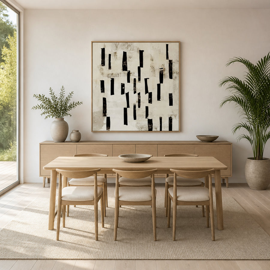 Monochrome Vertical Harmony Art Print in a room setting