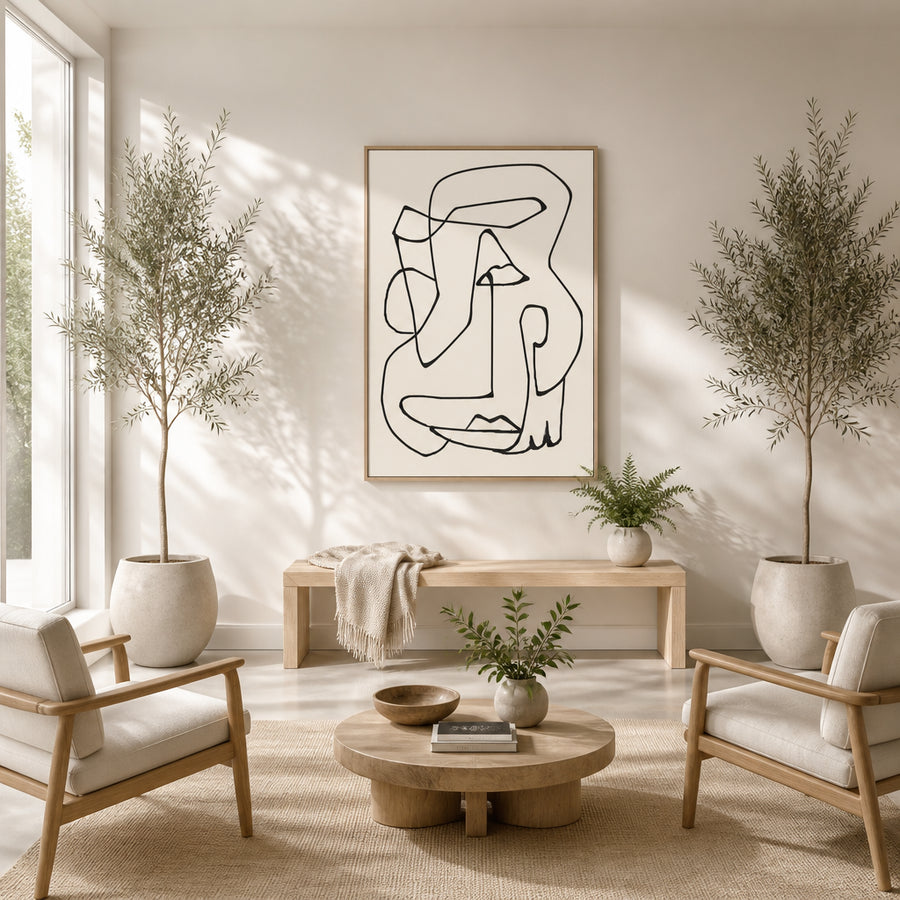 Ebon Ink Fluidity Art Print in a room setting