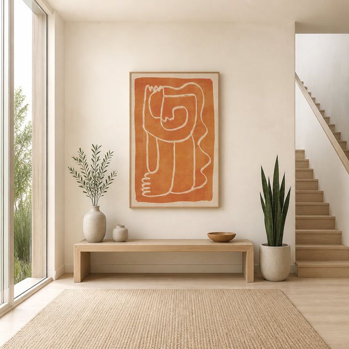 Room mockup featuring Terracotta Dreamwave Abstract Art Print