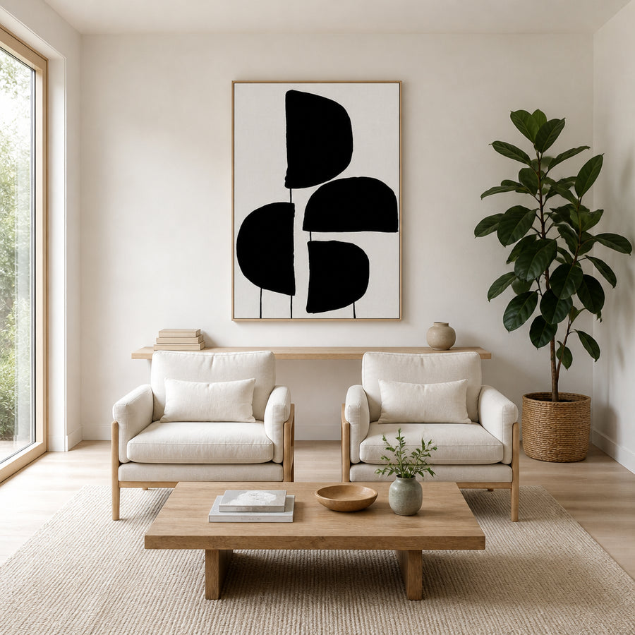 Ebony Silhouette Harmony Art Print in a room setting