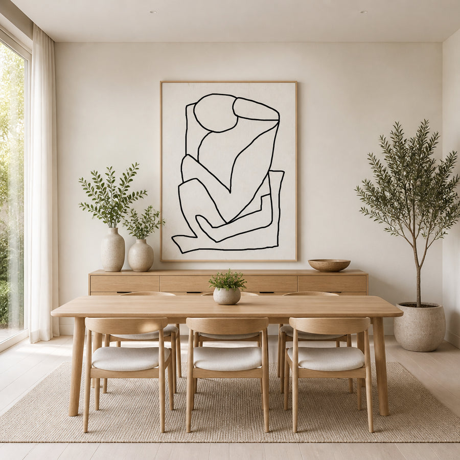 Monochrome Minimalist Elegance Art Print in a room setting