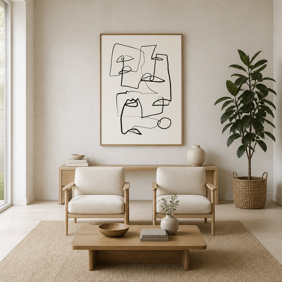 Ebon Maze Serenity Art Print in a room setting