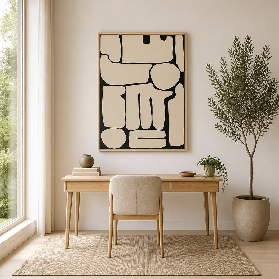 Tonal Harmony Geometric Essence Art Print in a room setting