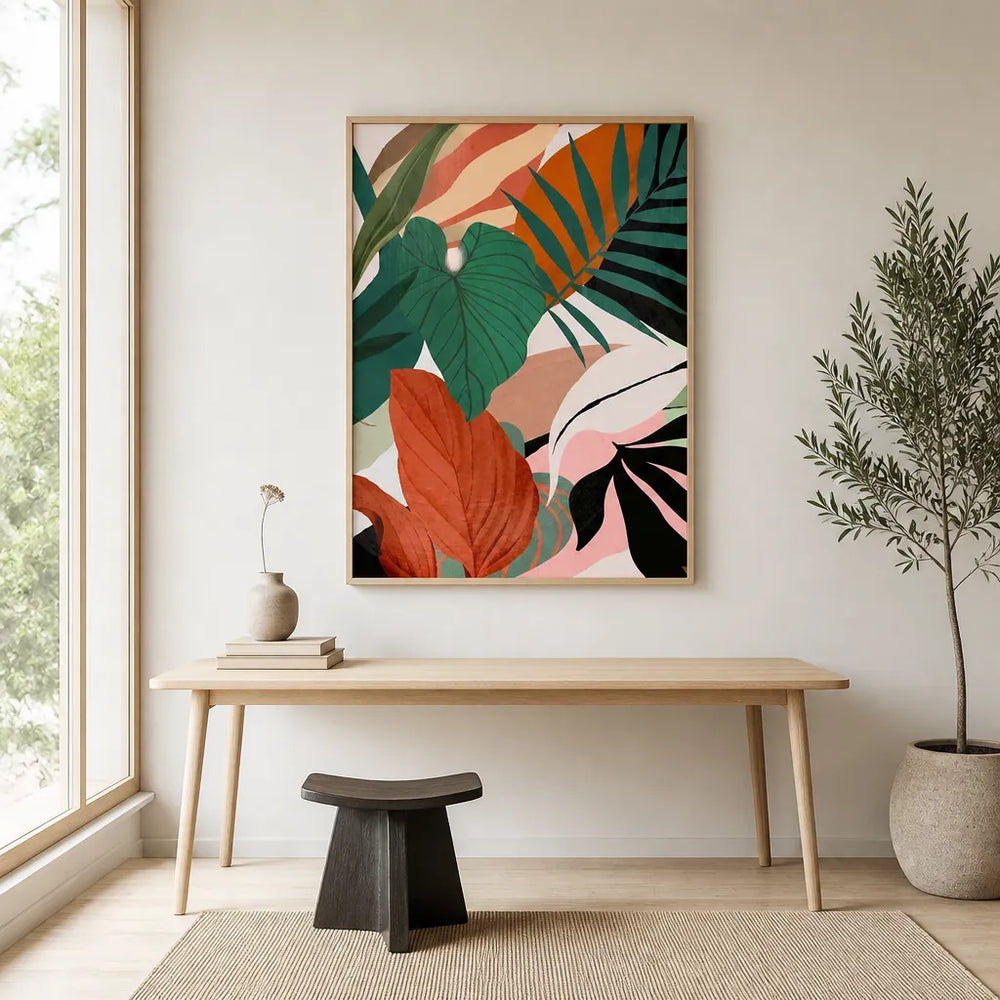 Room mockup featuring Tropical Verdant Harmony Art Print