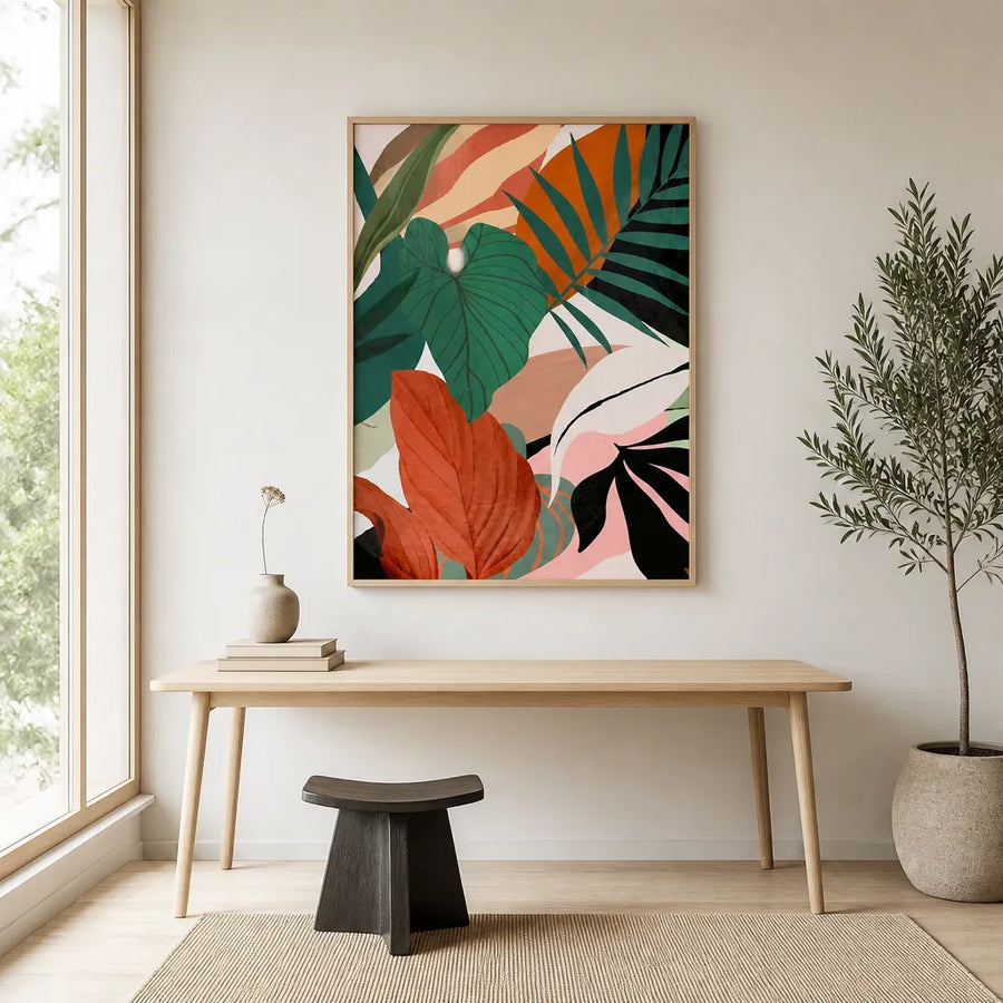 Tropical Verdant Harmony Art Print in a room setting