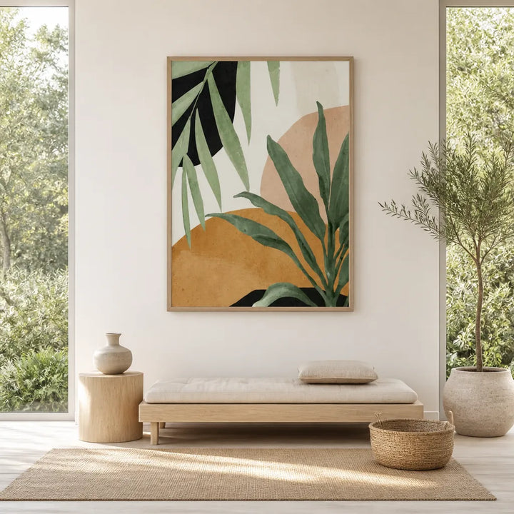 Room mockup featuring Verdant Oasis Reverie Art Print