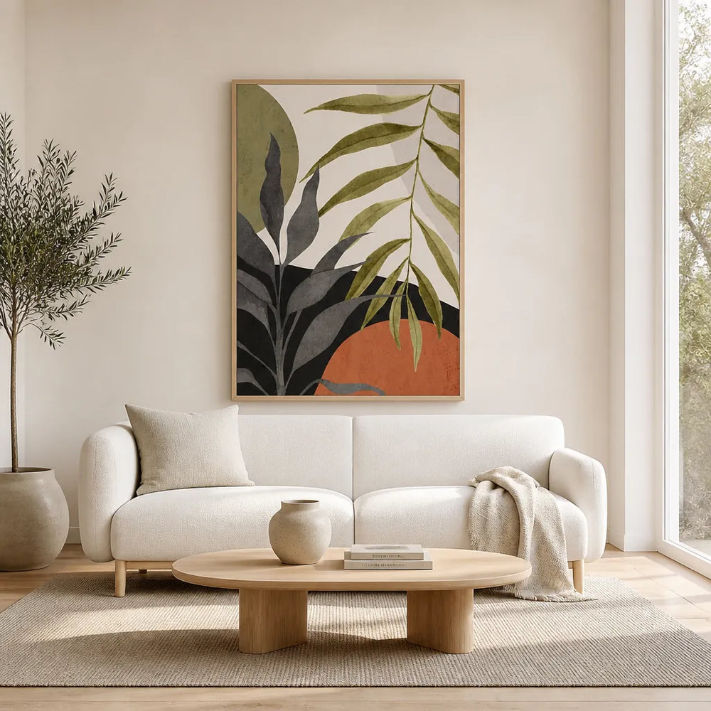 Room mockup featuring Olive Driftwood Harmony Art Print