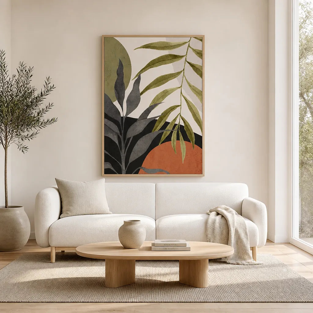 Room mockup featuring Olive Driftwood Harmony Art Print