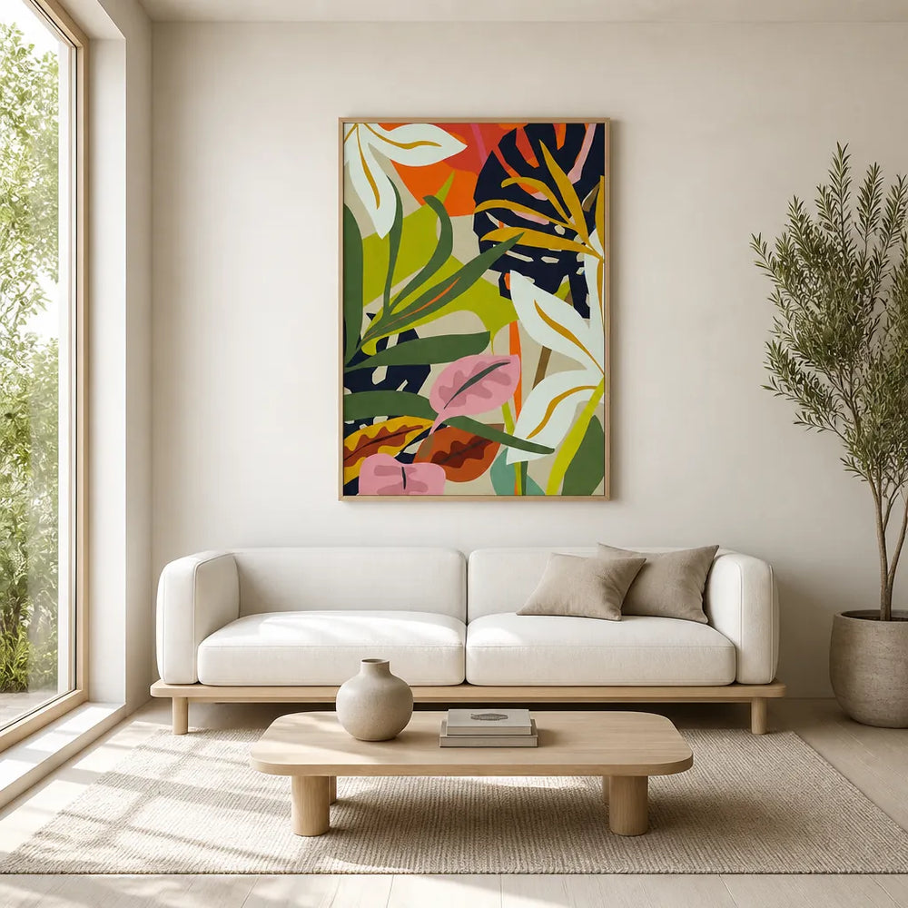 Room mockup featuring Tropical Vivid Harmony Art Print