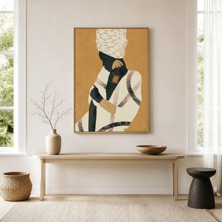 Room mockup featuring Golden Silhouette Elegance Art Print