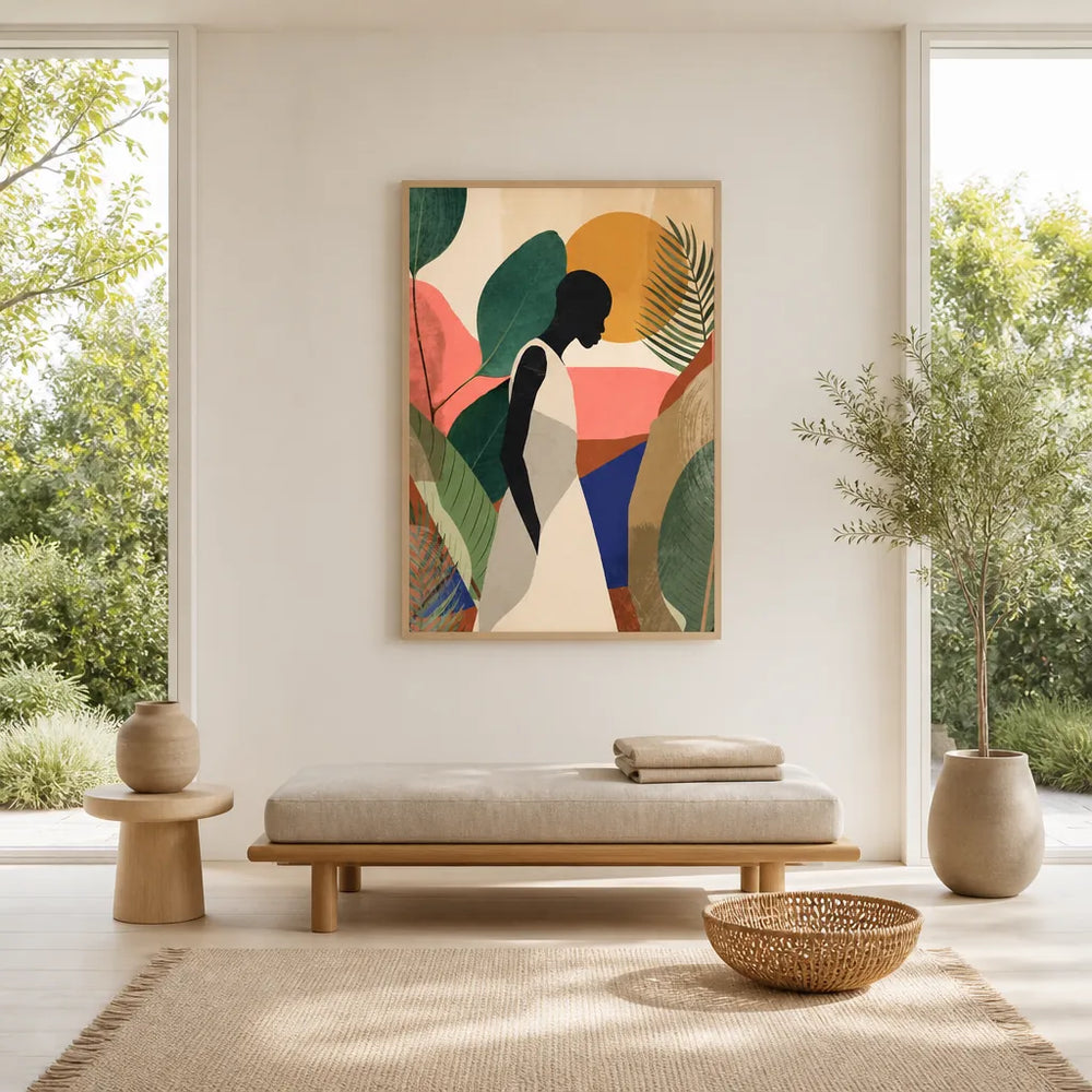 Room mockup featuring Botanical Harmony Silhouette Art Print