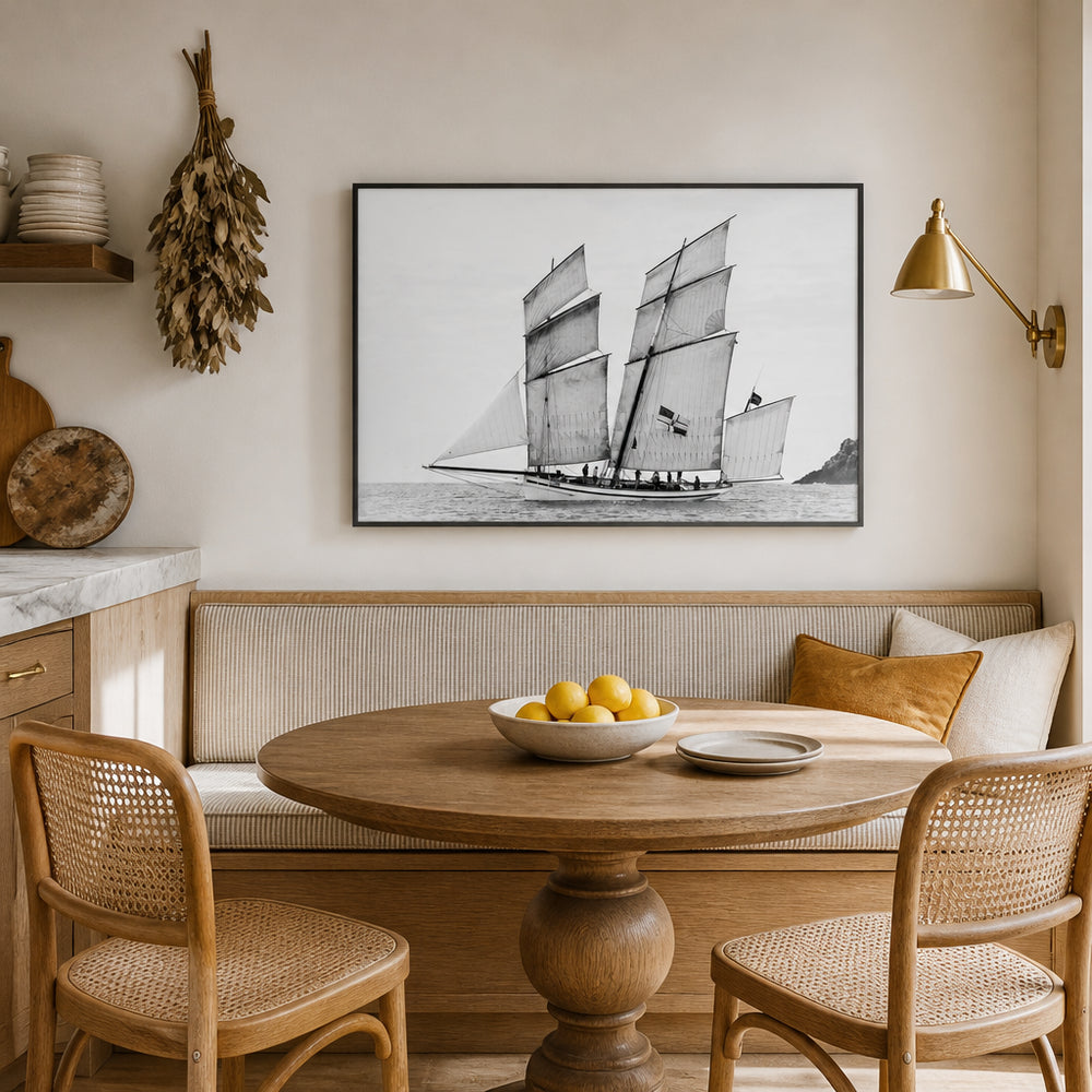 Room mockup featuring Monochrome Maritime Grace Art Print