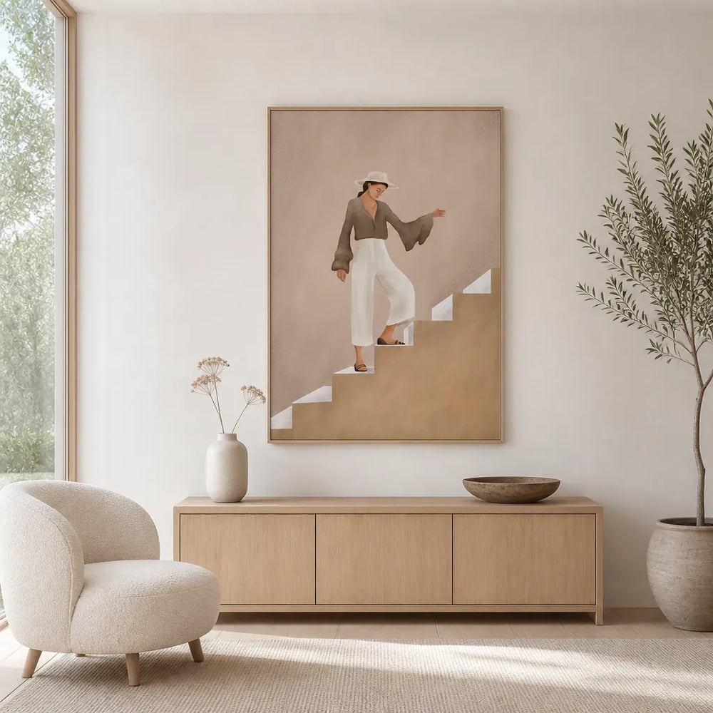 Room mockup featuring Stepping Up Feminine Art Print
