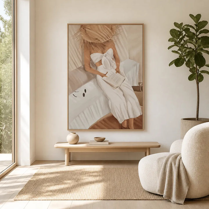 Room mockup featuring Summer Reading II - Dream_web Art Print