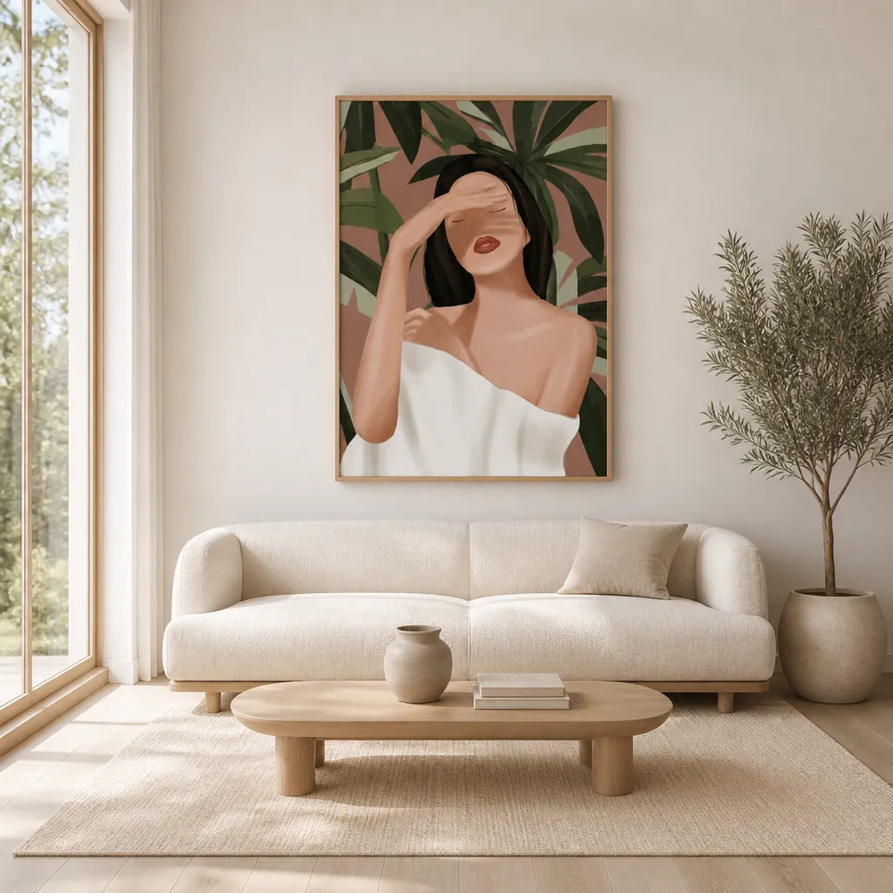 Room mockup featuring Tranquil Shade Impression Art Print