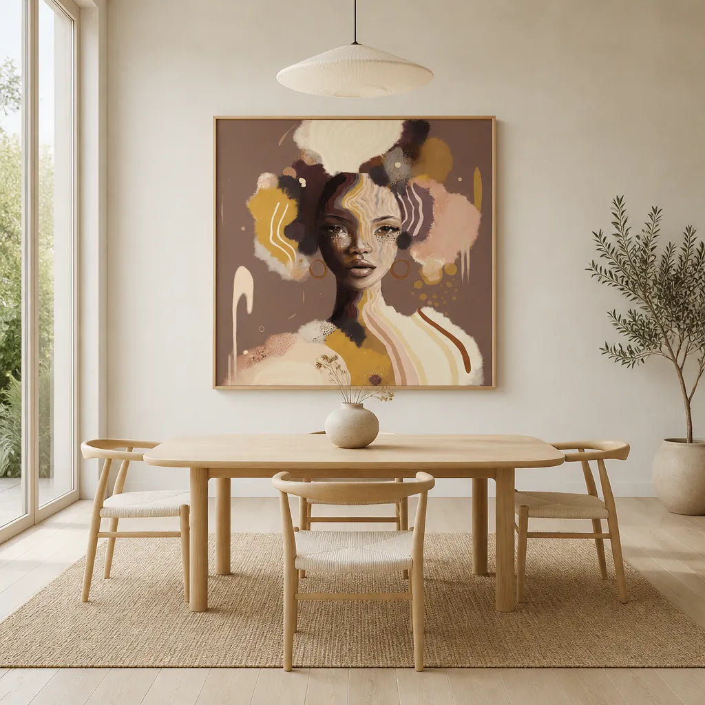 Room mockup featuring Lucinda Bella Eve Collection Art Print