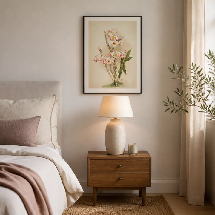 Room mockup featuring Dendrobium Orchid Art Print