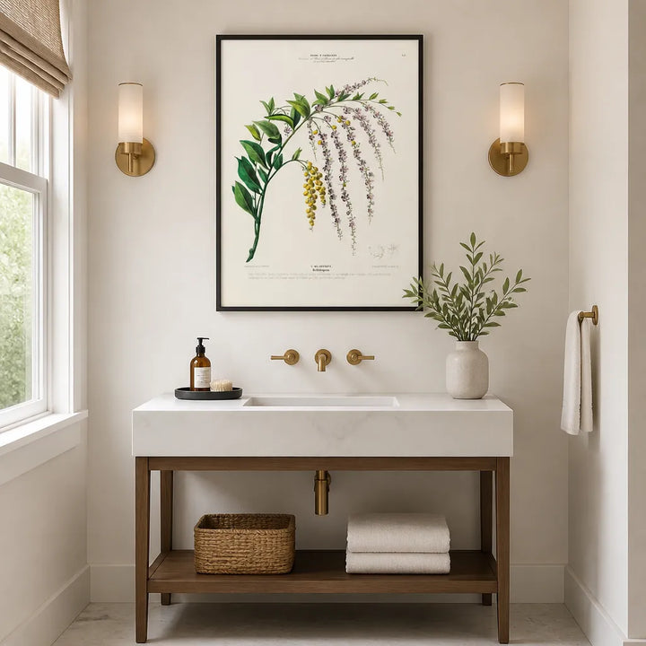 Room mockup featuring Golden Dewdrops Art Print