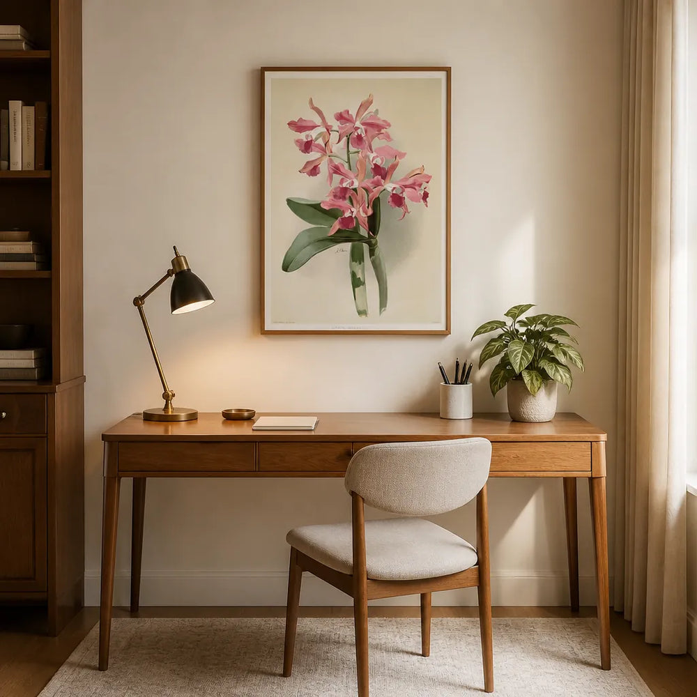 Room mockup featuring Orchid Elegance Art Print