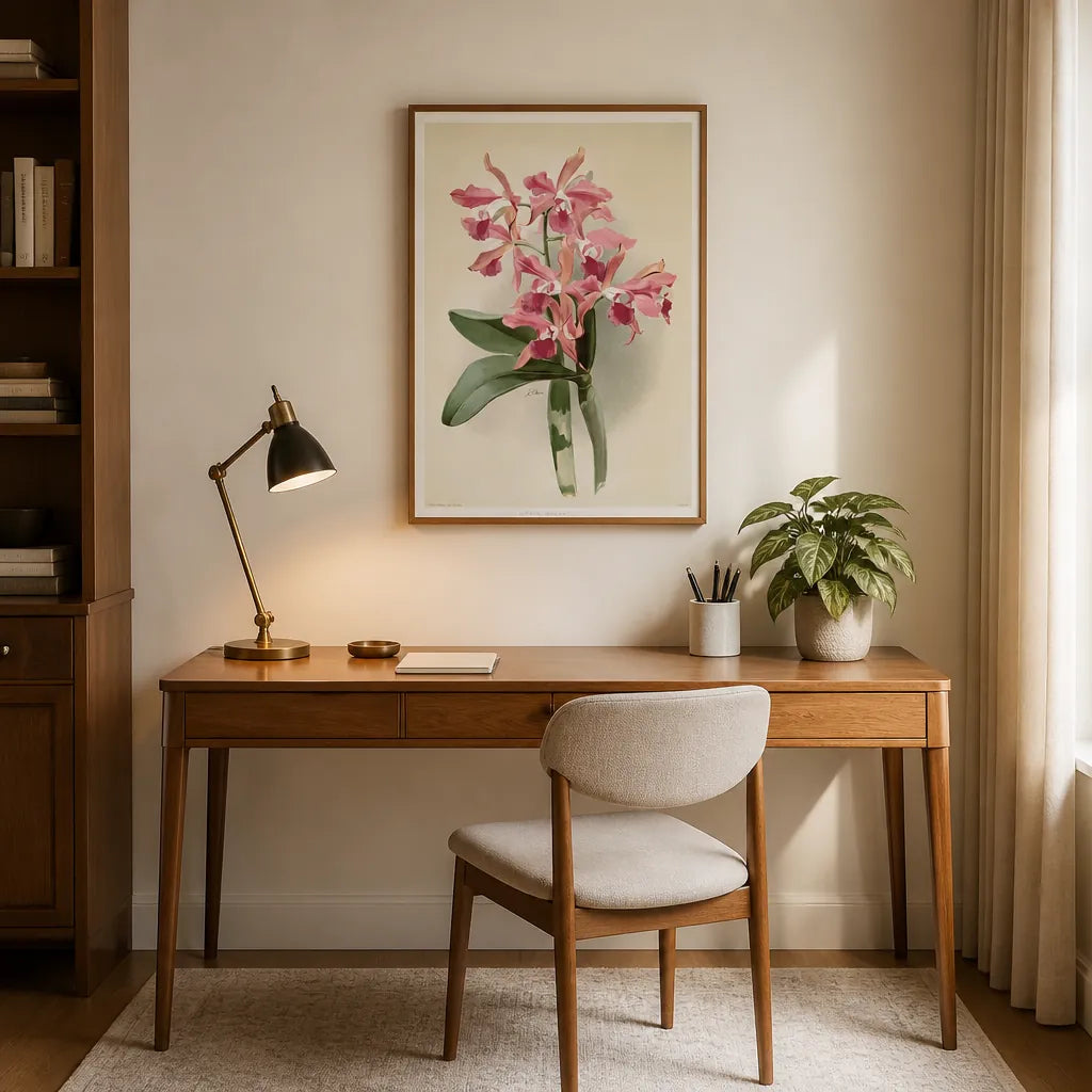Room mockup featuring Orchid Elegance Art Print