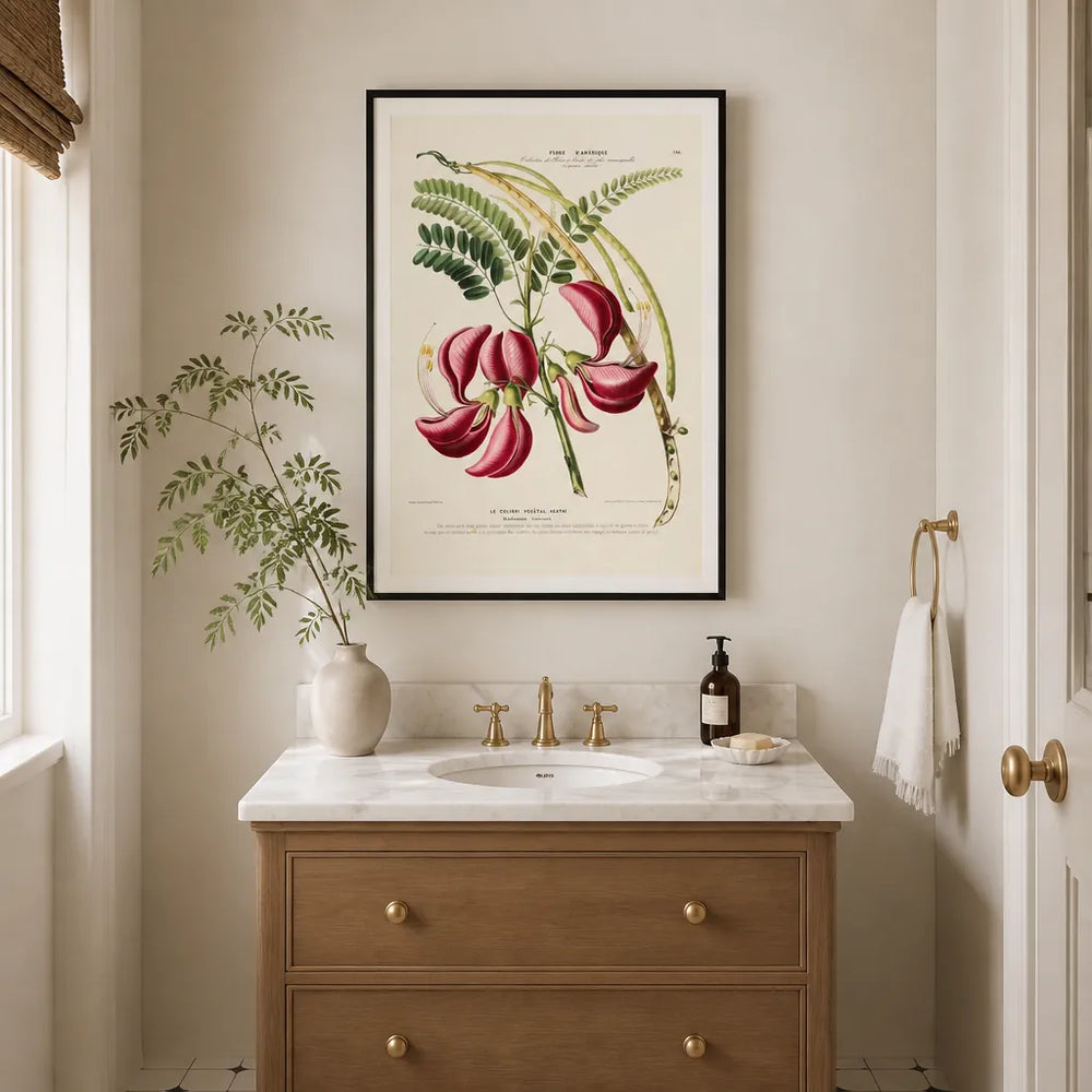 Room mockup featuring Sesbania Grandiflora Art Print