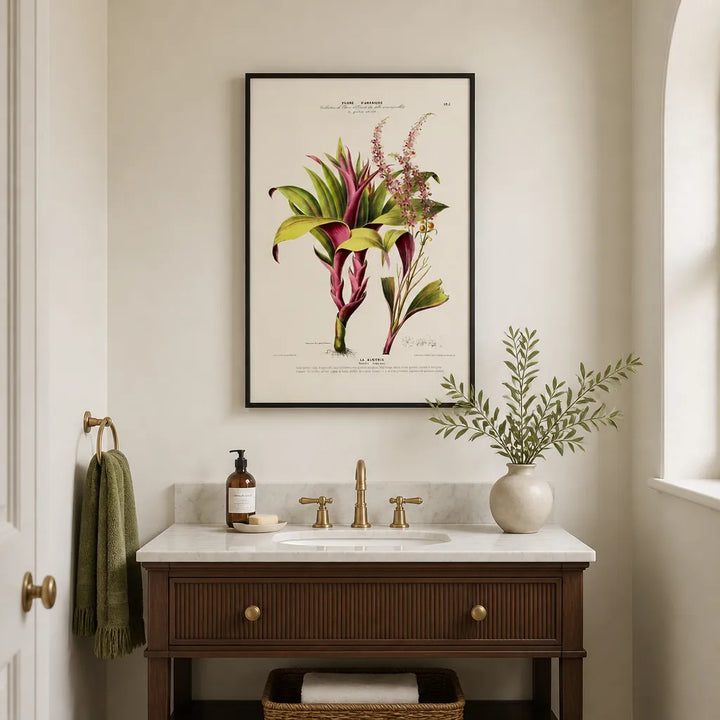 Room mockup featuring Tradescantia Spathacea Art Print