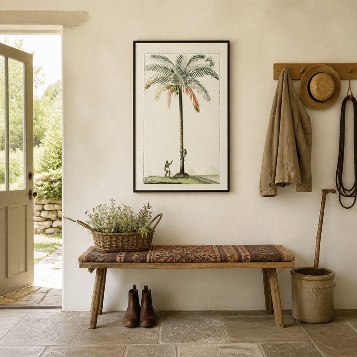 Room mockup featuring Vintage Coconut Palm Art Print